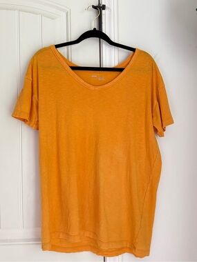 Bright Orange V-Neck Aerie Tee